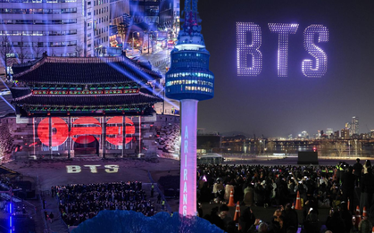 Seoul phủ tím: Cổng thành Sungnyemun, tháp Namsan, hàng nghìn drone trên sông Hàn và hơn thế nữa!