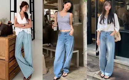 Không gì hot hơn quần jeans ống rộng vào mùa hè, cứ mặc lên là thành người sành điệu
