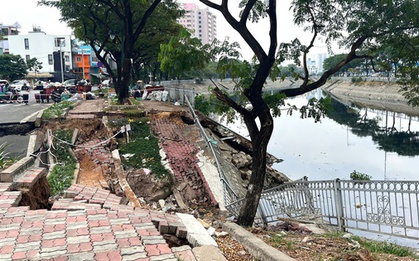 TPHCM: Cần 100 tỉ đồng khẩn cấp xử lý đường lún sụp ven kênh Tàu Hủ