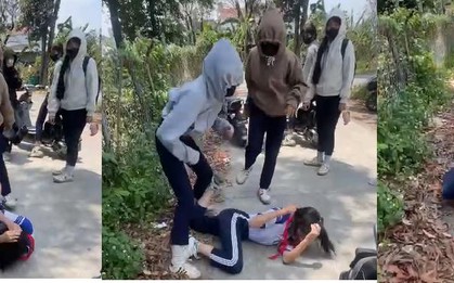 Phẫn nộ clip nữ sinh lớp 8 bị đánh hội đồng: 5 học sinh rượt đuổi, túm tóc kéo giật bạn giữa đường