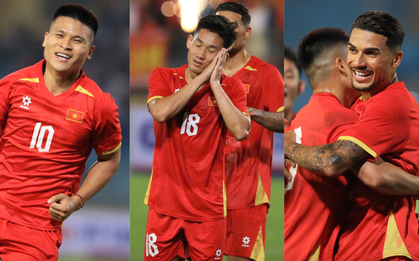 Ảnh: Đội tuyển Việt Nam 3 lần ăn mừng bàn thắng chỉ trong hiệp 1, cựu sao Ngoại hạng Anh cũng phải "bất lực"