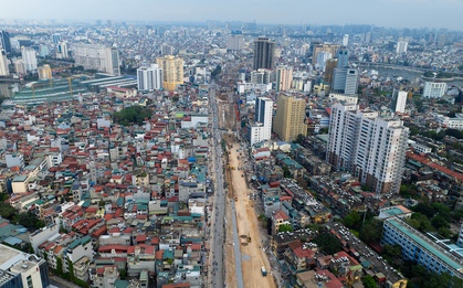 Nhìn từ trên cao, tuyến Vành đai 1 hơn 7.200 tỉ đồng giờ ra sao sau gần 3 tháng thi công?