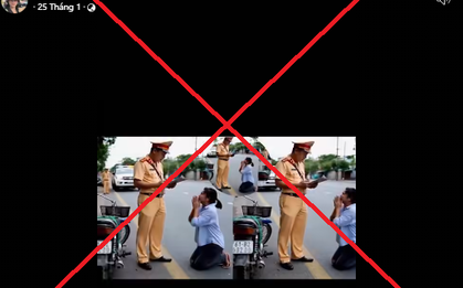 Video người phụ nữ quỳ lạy, van xin CSGT là sản phẩm của AI