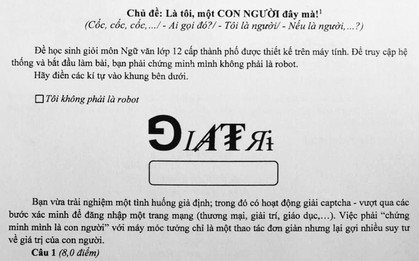 Xôn xao đề Văn học sinh giỏi lớp 12 tại TP.HCM: Muốn làm bài phải nhập mã captcha chứng minh "Tôi không phải là robot"