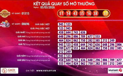 Vé số Vietlott trúng giải Jackpot 1 hơn 114,6 tỉ đồng