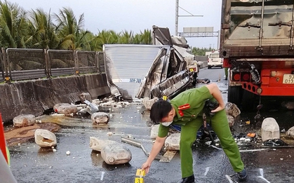 Tai nạn trên tuyến cao tốc Trung Lương - Mỹ Thuận, phụ xế tử vong trong cabin