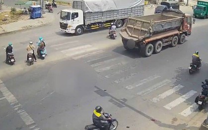 Xe ben va chạm xe máy trên Quốc lộ 13, cô gái tử vong tại chỗ