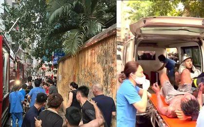 Giải cứu người đàn ông mắc kẹt trong vụ cháy nhà ở Hà Nội sáng nay