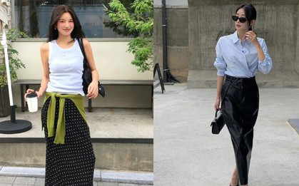 Chân váy đen đơn giản đến mấy cũng trở nên sang xịn mịn khi mix với 4 mẫu áo