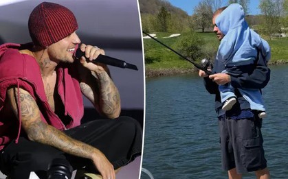 Thoát vai Coachella, Justin Bieber về làm "ông bố quốc dân" của con trai 2 tuổi