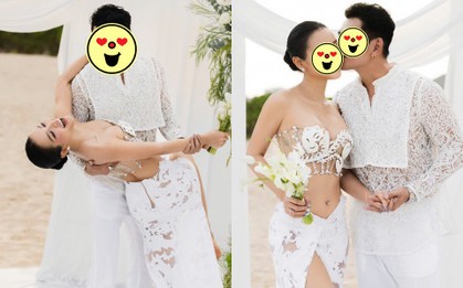 Cặp đôi diễn viên - ca sĩ Việt tổ chức lễ cưới ở biển, cô dâu diện hở đến mức chưa ai dám thử!