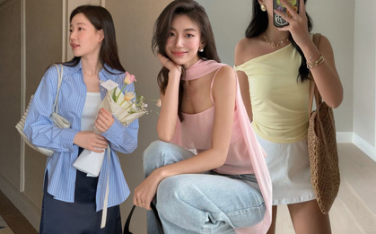 4 kiểu áo hè xinh lịm tim, phối với quần jeans hay chân váy đều xuất sắc