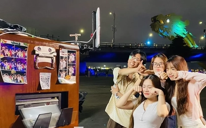 Photobooth dưới chân cầu Rồng Đà Nẵng hút bạn trẻ