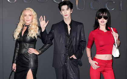 Trương Lăng Hách trắng phát sáng qua ống kính Getty Images, Mai Davika khoe dáng siêu gầy tại show Gucci