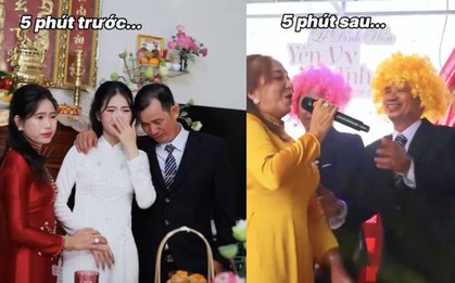 Clip bố cô dâu vừa mới khóc sụt sùi đã 'quẩy cực sung' gây bão mạng xã hội