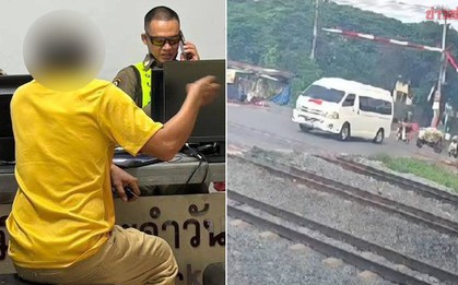 Thót tim nhìn xe đưa đón học sinh vượt rào chắn tàu hỏa: Nhân viên gào thét bất lực