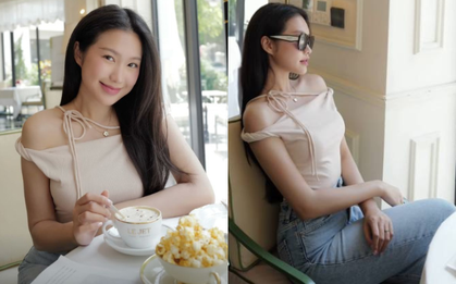 Doãn Hải My "lên đồ" làm tiểu thư sang chảnh, khoe xương quai xanh gợi cảm, khác hẳn lúc làm dâu hiền ở quê Văn Hậu