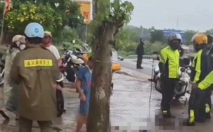 Hai cha con từ TPHCM đi mô tô phân khối lớn gặp nạn trên Quốc lộ 1
