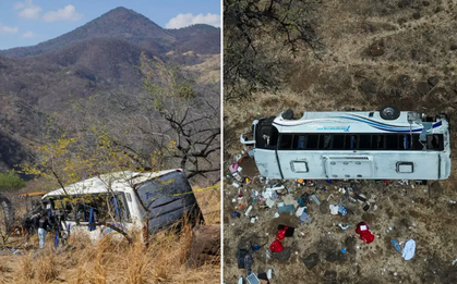 Xe bus lao khỏi đường cao tốc ở Mexico, ít nhất 11 người tử vong