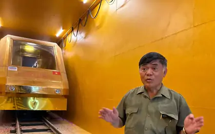 Tàu điện dát vàng thử nghiệm chạy ngầm tại Hà Nội