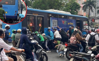 Hà Nội: Hiện trường vụ hàng chục người nâng xe buýt cứu người phụ nữ kẹt dưới gầm xe, tình trạng nạn nhân