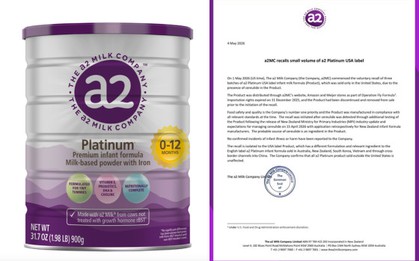 The A2 Milk Vietnam chính thức lên tiếng sau thông tin thu hồi hơn 63.000 hộp sữa a2 Platinum