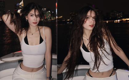 Em gái người mẫu của thủ môn Lâm Tây khoe visual mỹ nhân trên du thuyền, body "nét căng", vòng eo "con kiến"