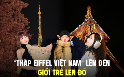 Ngọn tháp viễn thông Đà Lạt bỗng được ví như Eiffel thu nhỏ, giới trẻ tấp nập săn ảnh đêm mong rinh giải chục triệu đồng