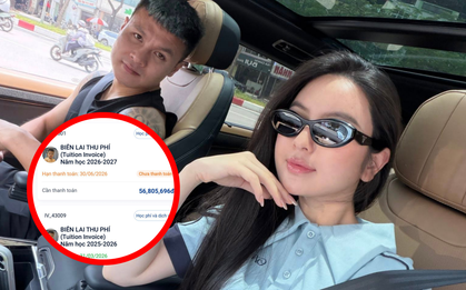 Biên lai gần 57 triệu tiền học mầm non trong 3 tháng của con trai Chu Thanh Huyền gây chú ý