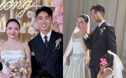 Lễ cưới Xuân Trường và Nhuệ Giang sau 5 năm đám hỏi: Cô dâu khóc nức nở, con gái được giao trọng trách đặc biệt