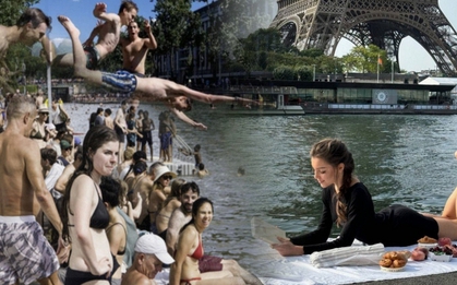 Dân Paris chen nhau tắm kênh dưới cái nóng 42 độ C, xem xong mới thấy điều hòa ở Việt Nam “quý như vàng”