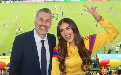 Cô gái bất ngờ hot rần rần ở World Cup, bị nghi là "bạn gái trẻ" của huyền thoại Colombia, sự thật được hé lộ