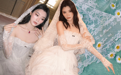 Hot: Cô dâu hào môn Hề Mộng Dao mặc váy cưới Made in Việt Nam trong bộ ảnh bí mật, thời trang Việt sánh đôi cùng Dior và Chanel