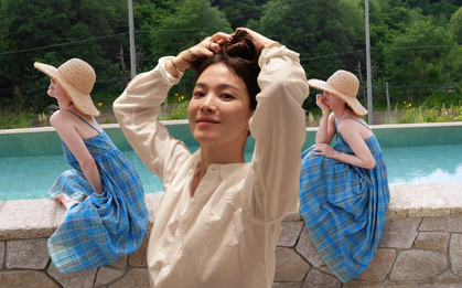 Song Hye Kyo khoe trọn làn da tuổi 45 mọng collagen dưới bể bơi đầy nắng: Chăm uống 3 loại nước "kem chống nắng tự nhiên" bảo sao chống già ngoạn mục!