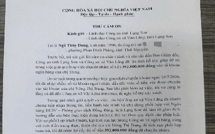 Phát hiện giao dịch chuyển khoản 392 triệu đồng đến tài khoản của Nông Thị Trang SN 1994, công an lập tức vào cuộc điều tra