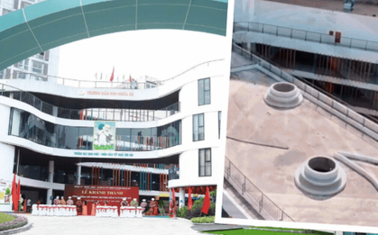 Trường Mầm non công lập mới khánh thành hôm qua ở Hà Nội: Được đầu tư hơn 160 tỷ, kiến trúc uốn lượn sắc màu, trẻ nhìn là mê!
