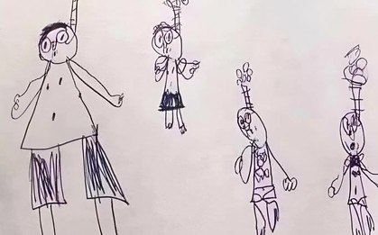Bé trai 6 tuổi vẽ tranh gia đình, giáo viên tá hỏa gọi khẩn cho phụ huynh, mẹ đến xem thì cười ngất ở văn phòng