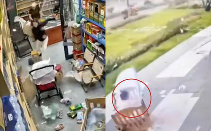 Kinh hoàng khoảnh khắc bé gái 6 tuổi bị bão Noul cuốn văng ra khỏi nhà cùng cũi, cửa lớn cũng bị gió giật sập