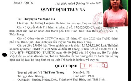 Quyết định truy nã Vũ Thị Thùy Trang SN 1998