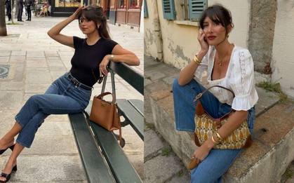 Phụ nữ Pháp diện quần jeans với 4 kiểu áo mùa hè để có set đồ đẹp hoàn hảo