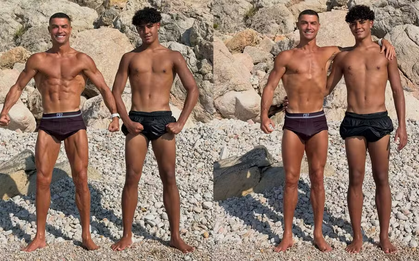 Ronaldo gây choáng khi đọ cơ bắp cùng con trai 16 tuổi giữa tin đồn đám cưới, vóc dáng cao lớn của người thừa kế đế chế tỷ đô chiếm trọn spotlight