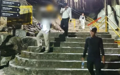 Cảnh báo khẩn nguy cơ đá lăn trên tuyến leo núi Bà Đen