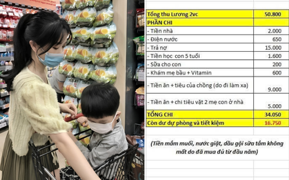 Vợ chồng thu nhập 50,8 triệu/tháng: Bảng chi tiêu tiết lộ 1 khoản chi quá thông minh, ai cũng khen