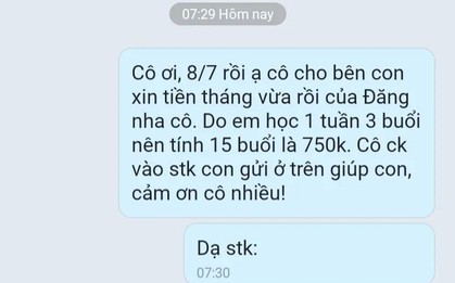 Tin nhắn đòi 750 nghìn đồng và câu chuyện phía sau khiến nhiều phụ huynh suy ngẫm: Làm người lớn, trước hết hãy làm gương!