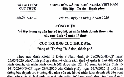 Cục Thuế phát thông báo quan trọng đối với hộ, cá nhân kinh doanh có doanh thu năm dưới 1 tỷ đồng