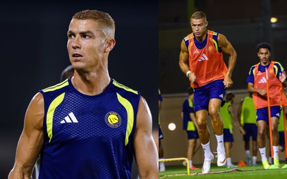 Ronaldo khoe body cuồn cuộn tuổi 41, đeo nhẫn cưới đến sân bóng, biểu cảm cực đáng yêu khi được đồng đội chúc phúc