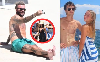David Beckham khoe body 8 múi, hoá "chồng quốc dân" chụp ảnh cho vợ Victoria, vóc dáng phổng phao của tiểu thư Harper chiếm spotlight