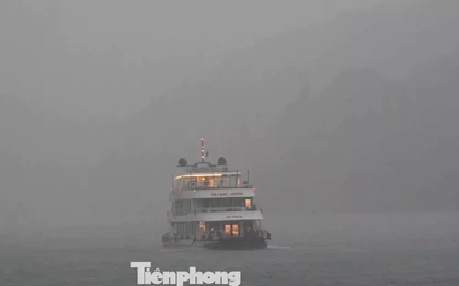 Mưa lớn ở vịnh Lan Hạ, Cát Bà, du khách xếp hàng chờ lên thuyền