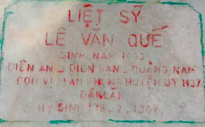 Manh mối quan trọng từ bia đá khắc tên 'Liệt sỹ Lê Văn Quế'