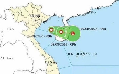 Vùng áp thấp trên Vịnh Bắc Bộ mạnh lên thành áp thấp nhiệt đới, biển động